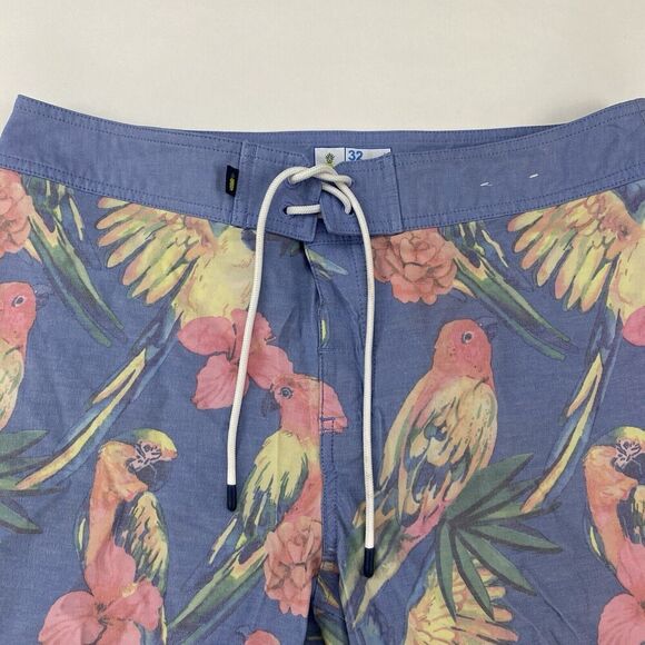 Chubbies Men’s Blue Multicolor Tropical Parrot Boardshorts Size 32 Stretch - Picture 3 of 7